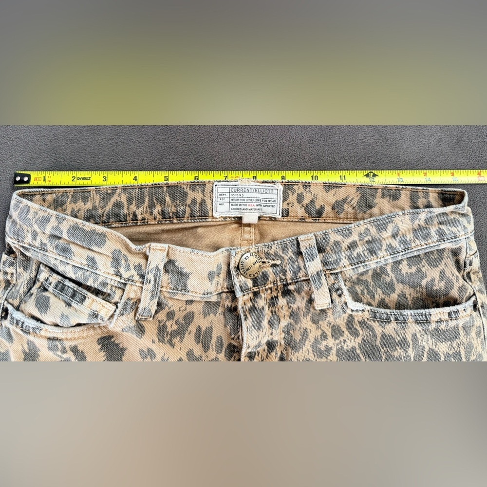 current Elliott leopard jeans size 27. Waist is 15” and inseam is 26”. - Picture 4 of 8